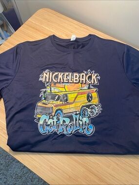 NWT Nickelback 'Get Rollin'' Graphic Tee - Navy